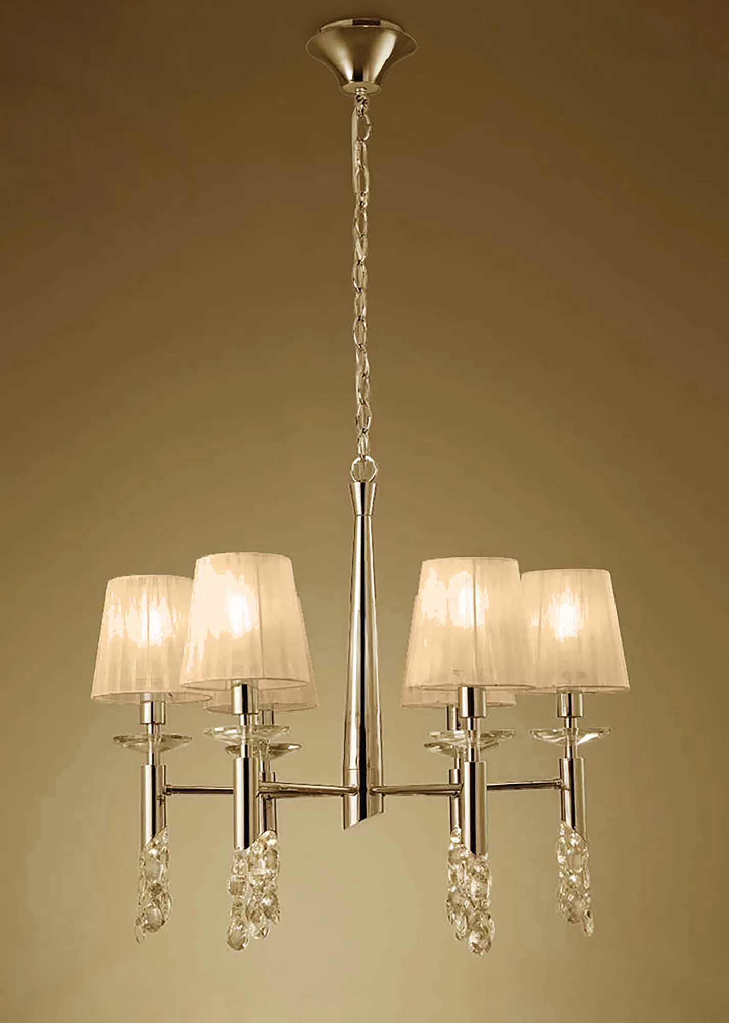 Tiffany French Gold-Soft Bronze Crystal Ceiling Lights Mantra Shaded Crystal Fittings
